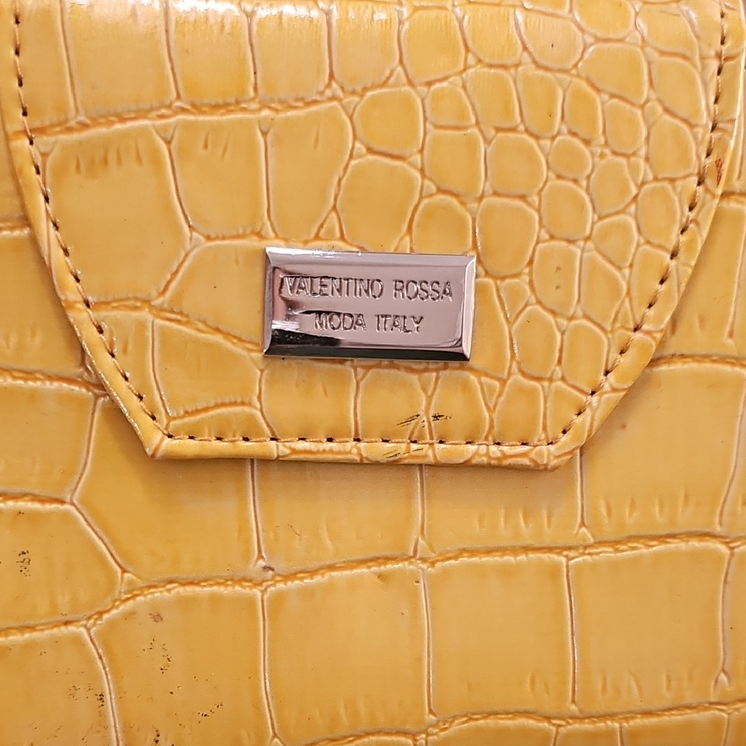 Valentino Rossa Yellow Croc-Embossed Wallet